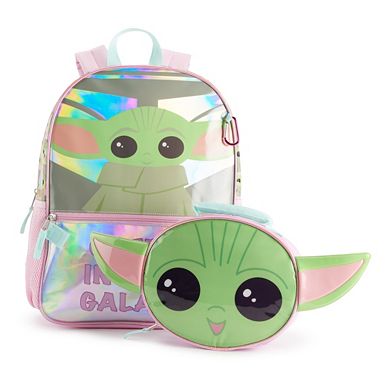 Girls Star Wars The Mandalorian Grogu aka Baby Yoda "Cutest in the Galaxy" Backpack with Lunch Bag