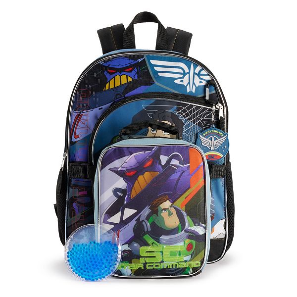 Toy Story Backpack with Lunch Box Set - Buzz Lightyear Backpack for Boys,  Toy Story Lunch Box, Water Bottle, Stickers, Rex-Man Door Hanger | Buzz