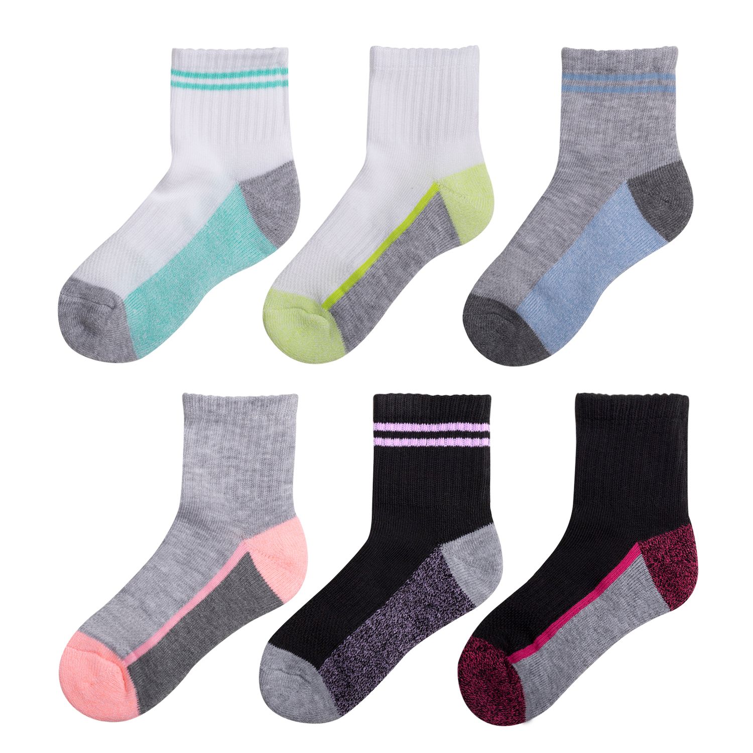 3-12 Pairs Womens Cotton Crew Socks Solid Multicolor Classic Casual Size  9-11