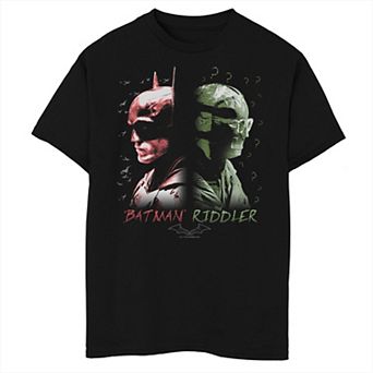 Boys 8-20 DC Comics Batman Bat and Riddler Face Poster Graphic Tee