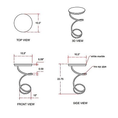Linon Rian Spiral Drink End Table