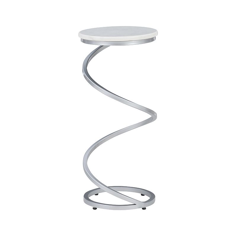 Linon Rian Spiral Drink End Table, White