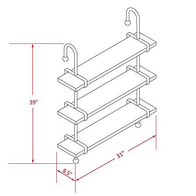 Linon Wesleigh 3-Shelf Wall Decor
