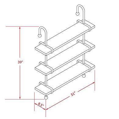 Linon Wesleigh 3-Shelf Wall Decor