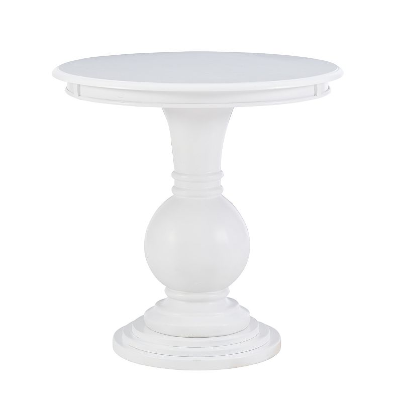 Linon Adeline Round End Table, White