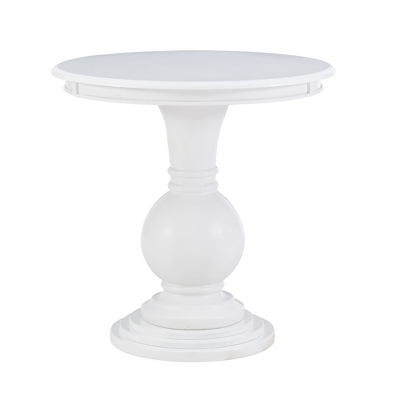 Linon Adeline Round End Table, White