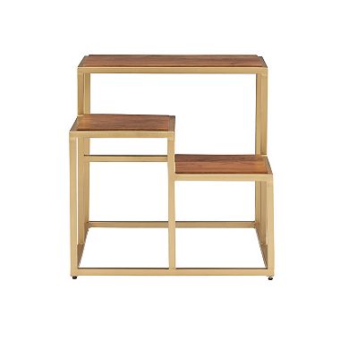 Linon Carlo 3-Tier Plant Stand Table Floor Decor