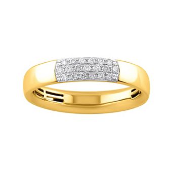 LOVE CLOUD 10k Gold 1/8 Carat T.W. Round Cut Diamond Wedding Band