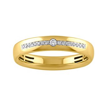 LOVE CLOUD 10k Gold Accents Round Cut Diamond Wedding Band
