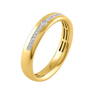 LOVE CLOUD 10k Gold Accents Round Cut Diamond Wedding Band