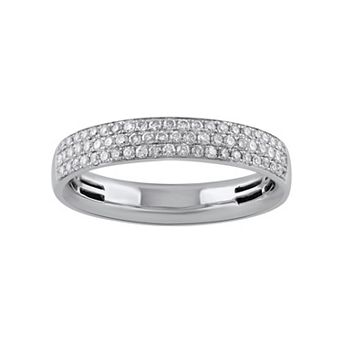 LOVE CLOUD 10k White Gold 1/3 Carat T.W. Pave Diamond Wedding Band