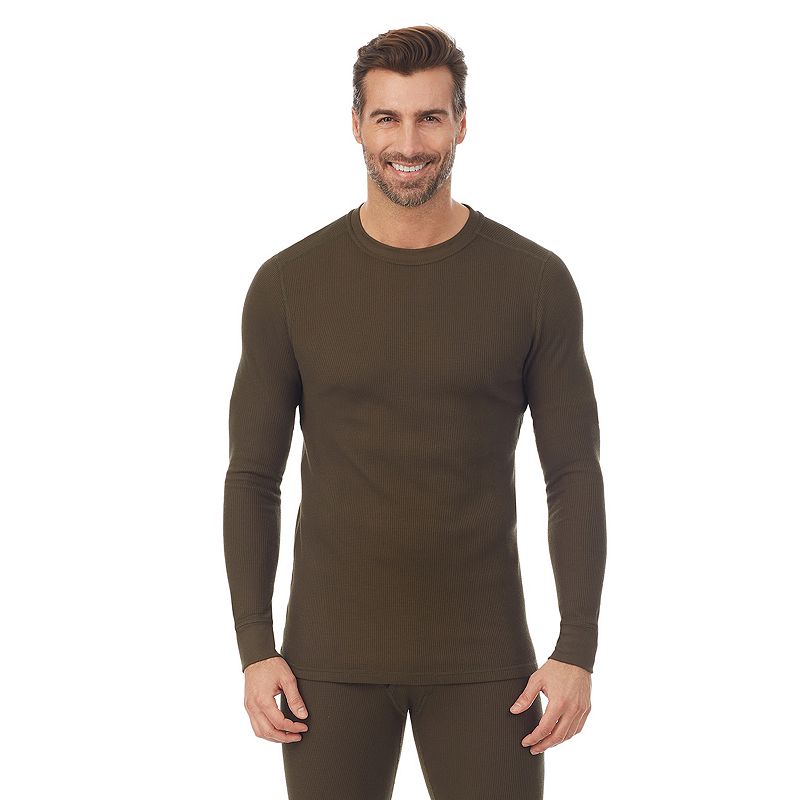 Mens Cuddl Duds Midweight Waffle Thermal Performance Baselayer Crew Top, S