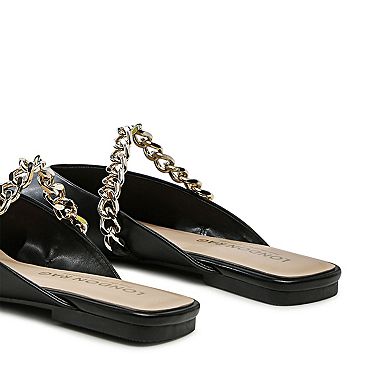 London Rag Catch Bling Women's Chain Strap Flats