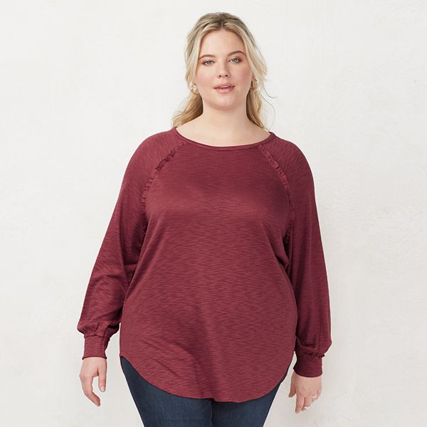 Plus Size LC Lauren Conrad Raglan Sleeve Top