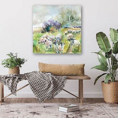 COURTSIDE MARKET Spring Flock Canvas Wall Art
