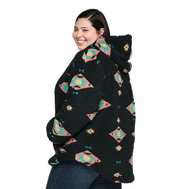 Juniors' Plus Size SO® Full Zip Sherpa Hoodie