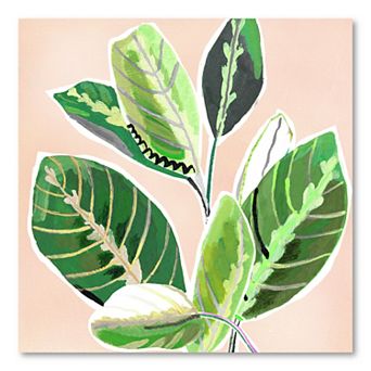 COURTSIDE MARKET Abstract Zebra Leaves Canvas Wall Art