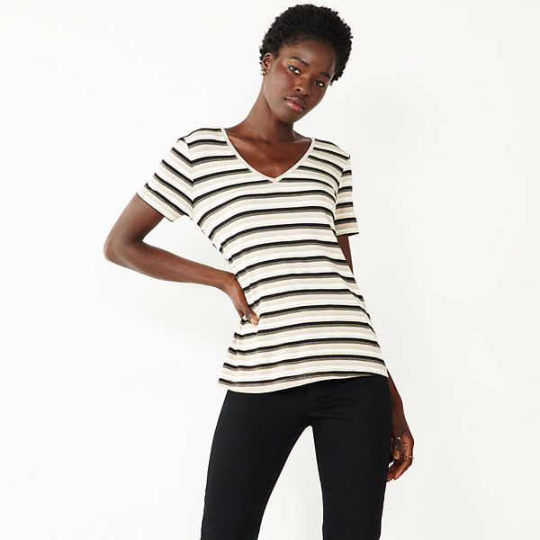 Women's Nine West Essential SoftSpun Short Sleeve VNeck Tee