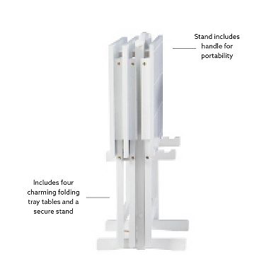 Linon Lisbon Folding Tray Table 5-piece Set