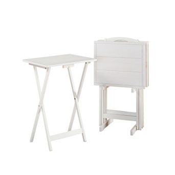 Linon Lisbon Folding Tray Table 5 pc Set