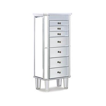 Linon Mirror Jewelry Armoire Floor Decor