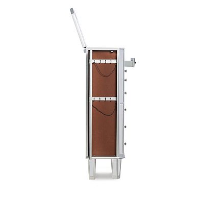 Linon Mirror Jewelry Armoire Floor Decor
