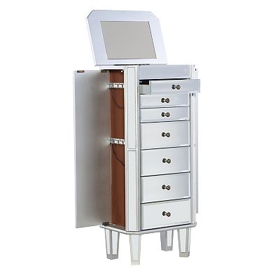 Linon Mirror Jewelry Armoire Floor Decor