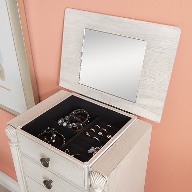 Linon Imogen Jewelry Armoire Floor Decor