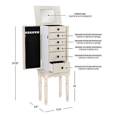 Linon Imogen Jewelry Armoire Floor Decor