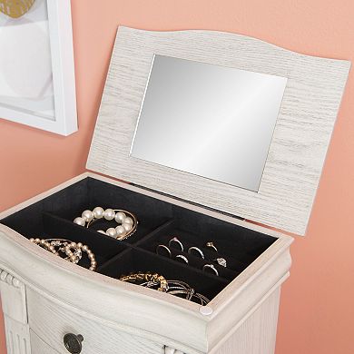 Linon Kellie Off White 4 Drawer Jewelry Armoire