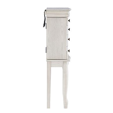 Linon Kellie Off White 4 Drawer Jewelry Armoire