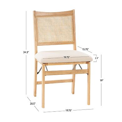 Linon Bina Cane Folding Dining Chair