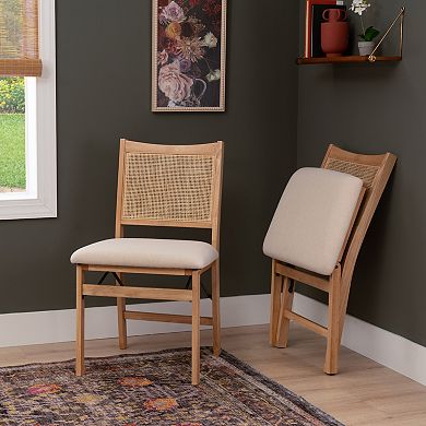 Linon Bina Rattan Folding Dining Chair