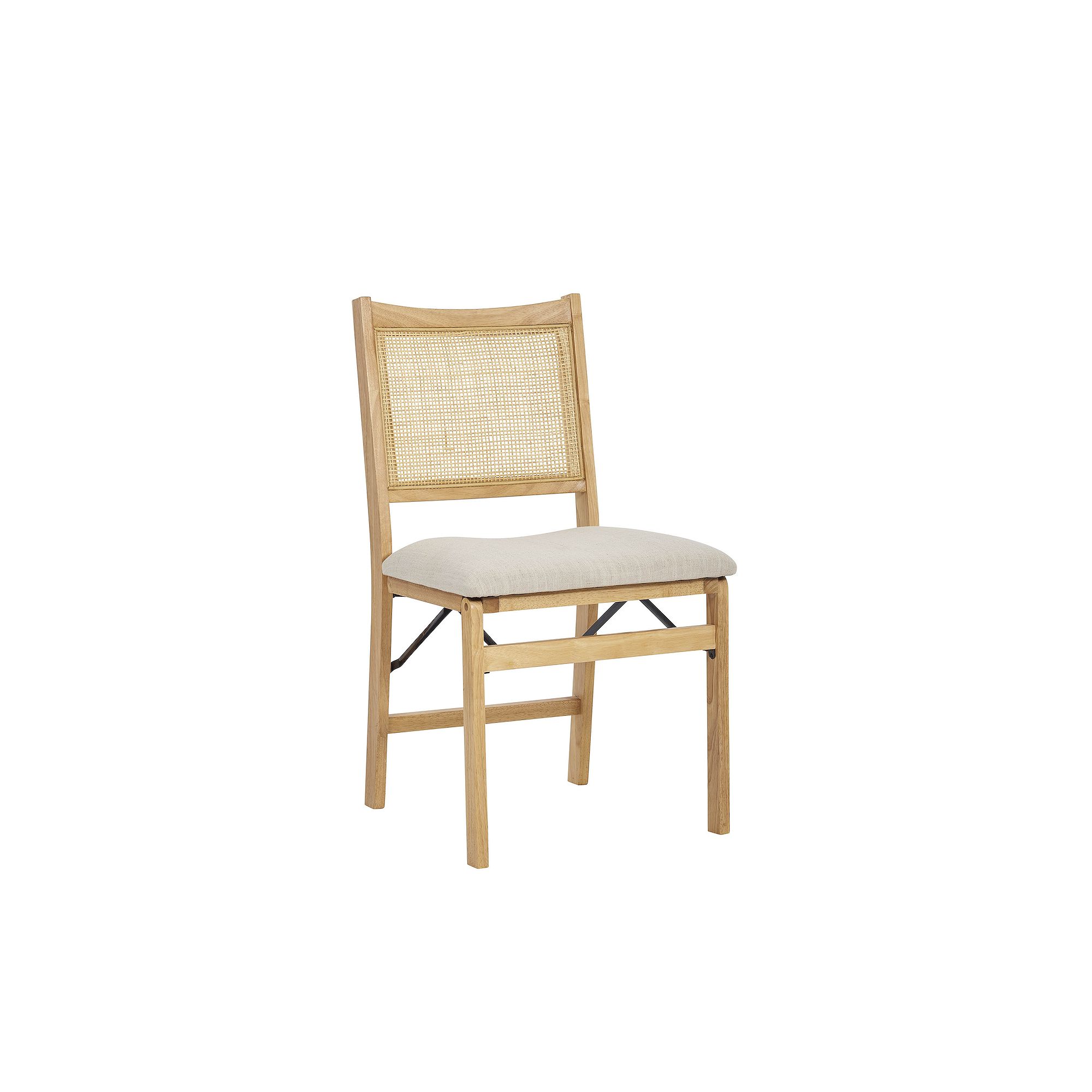 Linon Bina Cane Folding Dining Chair, Beige