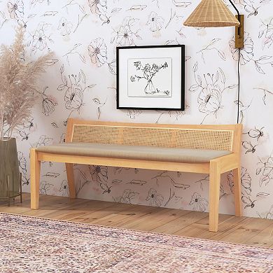 Linon Nassau Rattan Bench