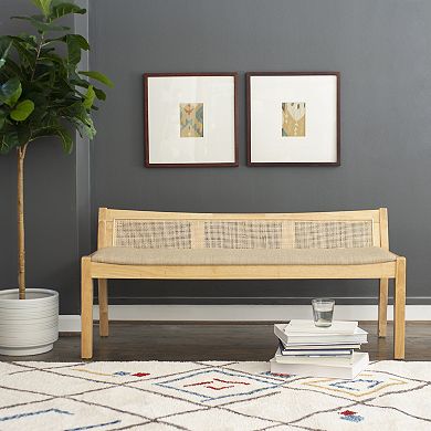 Linon Nassau Rattan Bench