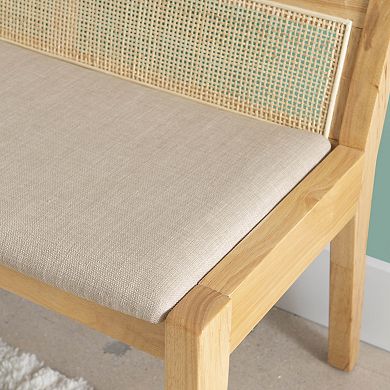 Linon Nassau Rattan Bench