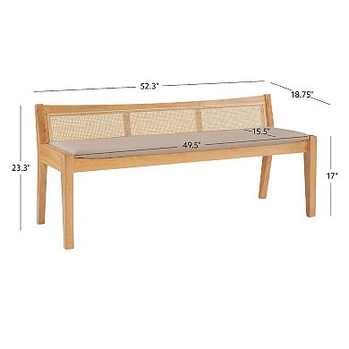 Linon Nassau Rattan Bench