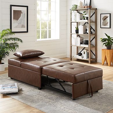Linon Boone Convertible Arm Chair Bed