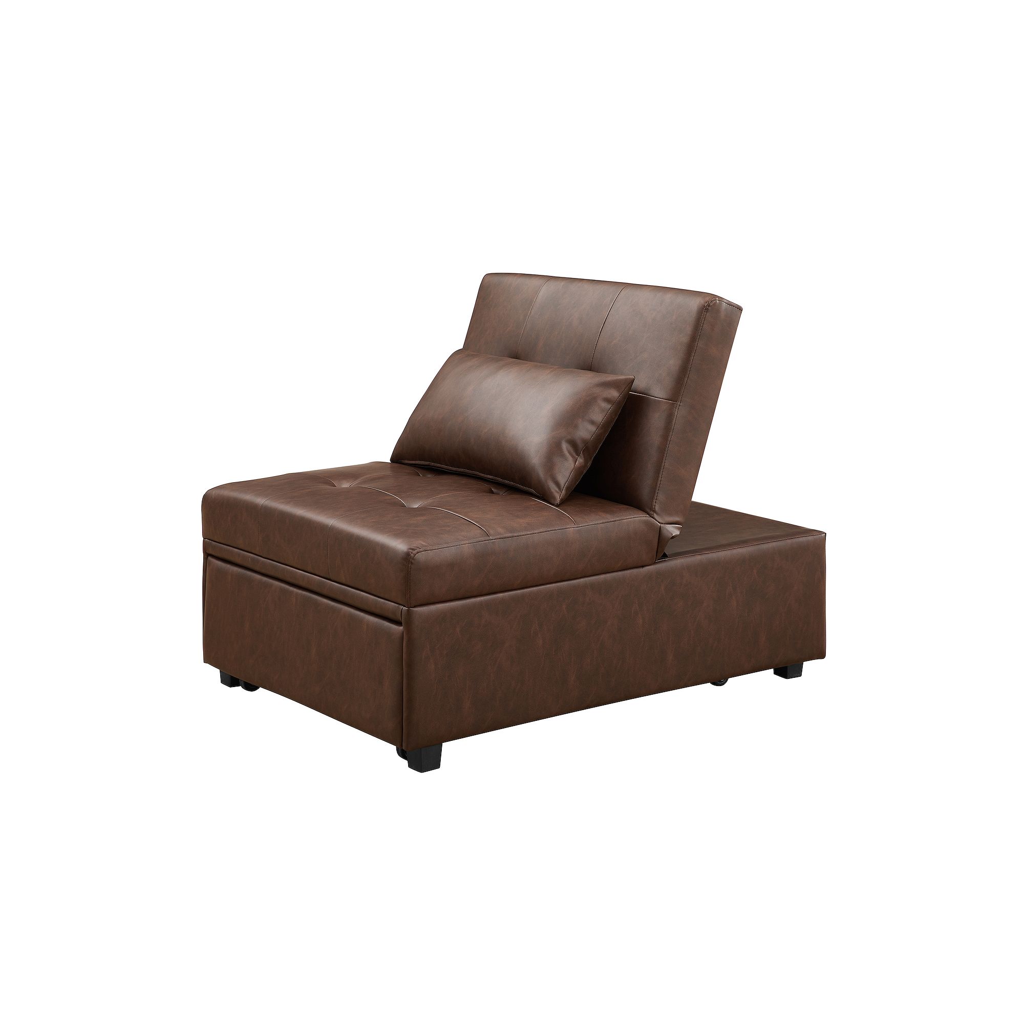 Linon Boone Convertible Arm Chair Bed, Brown