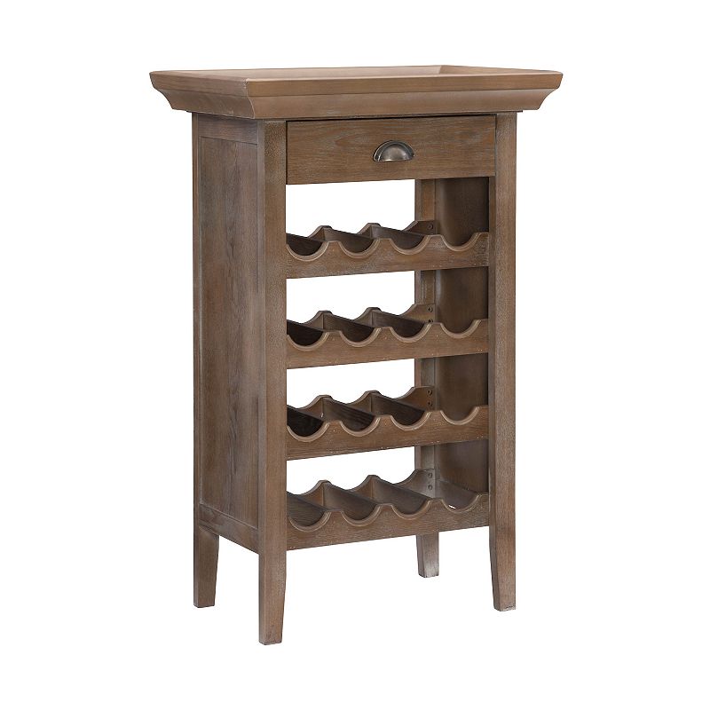 Linon Tavor Wine Rack Bar Table, Brown