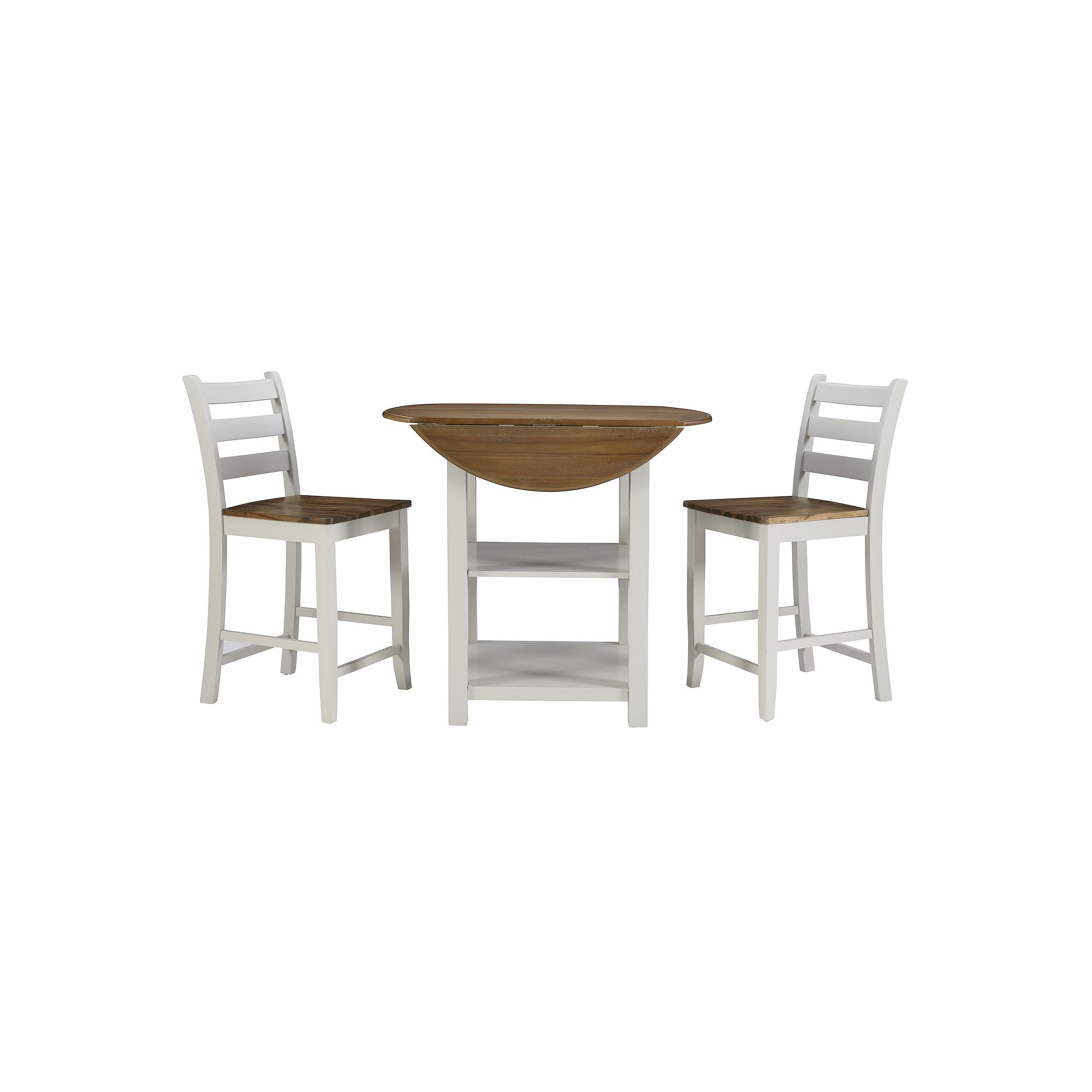 Linon Colm Counter Height Table & 40-in. Chair 3-piece Set, White Brown