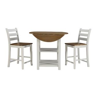 Linon Colm Counter Height Table & 40 in Chair 3 pc Set