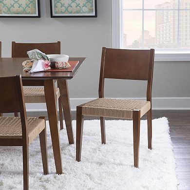 Linon Cadence Woven Seat Dining Chair 2-piece Set