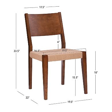 Linon Cadence Woven Seat Dining Chair 2-piece Set