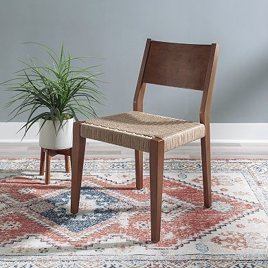 Linon Cadence Woven Seat Dining Chair 2-piece Set