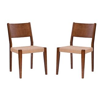 Linon Cadence Woven Seat Dining Chair 2 pc Set