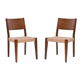 Linon Cadence Woven Seat Dining Chair 2 pc Set