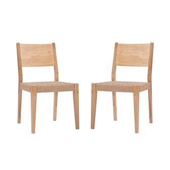 Linon Cadence Woven Seat Dining Chair 2 pc Set