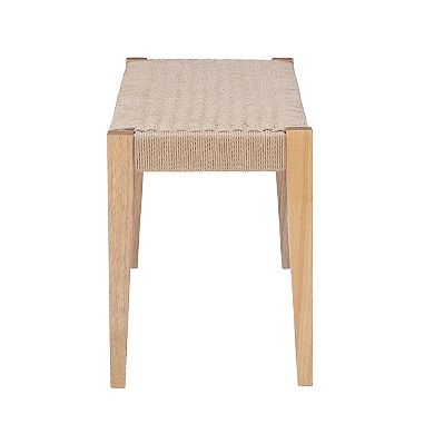 Linon Cadence Woven Seat Dining Bench